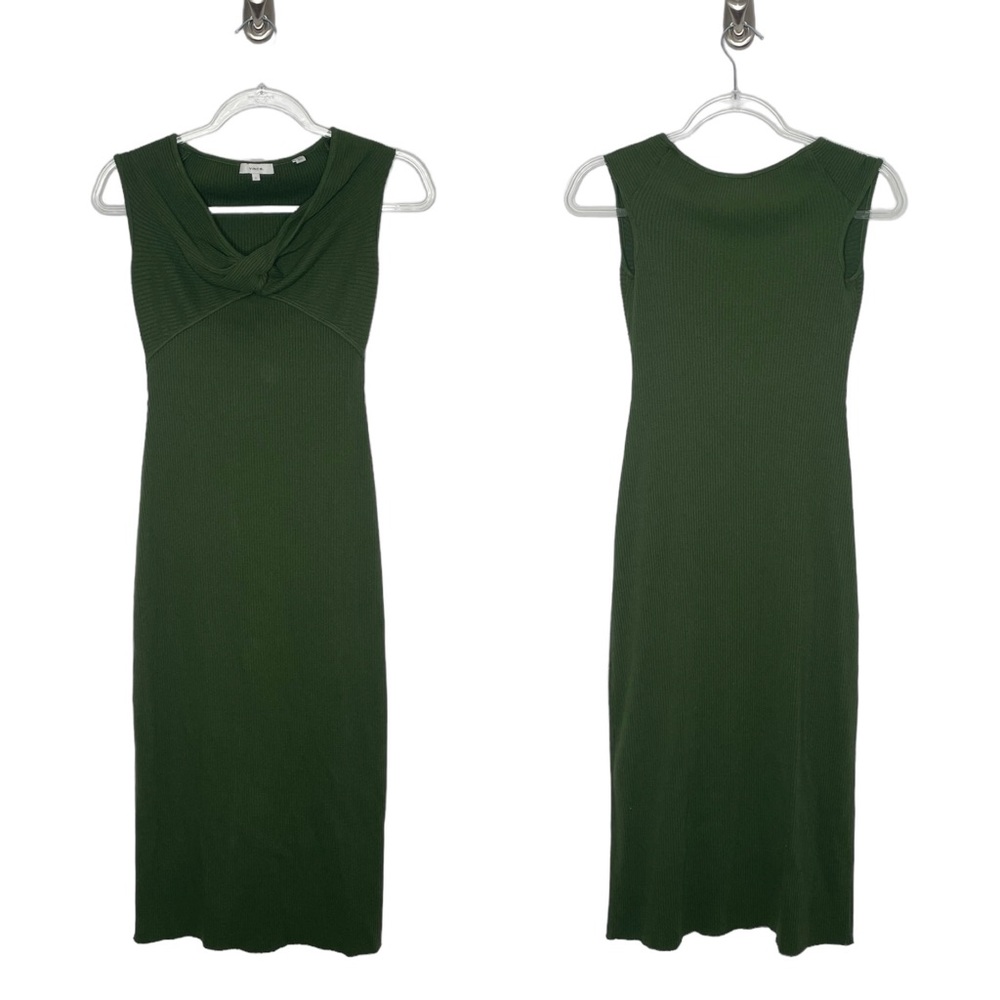 Vince | Ribbed Twist Dress in Green Small